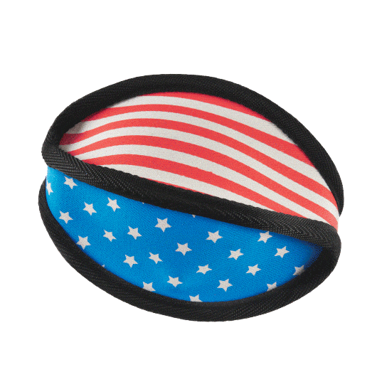 Patriotic Dog Football Toy with Squeaker & BBQ Scent