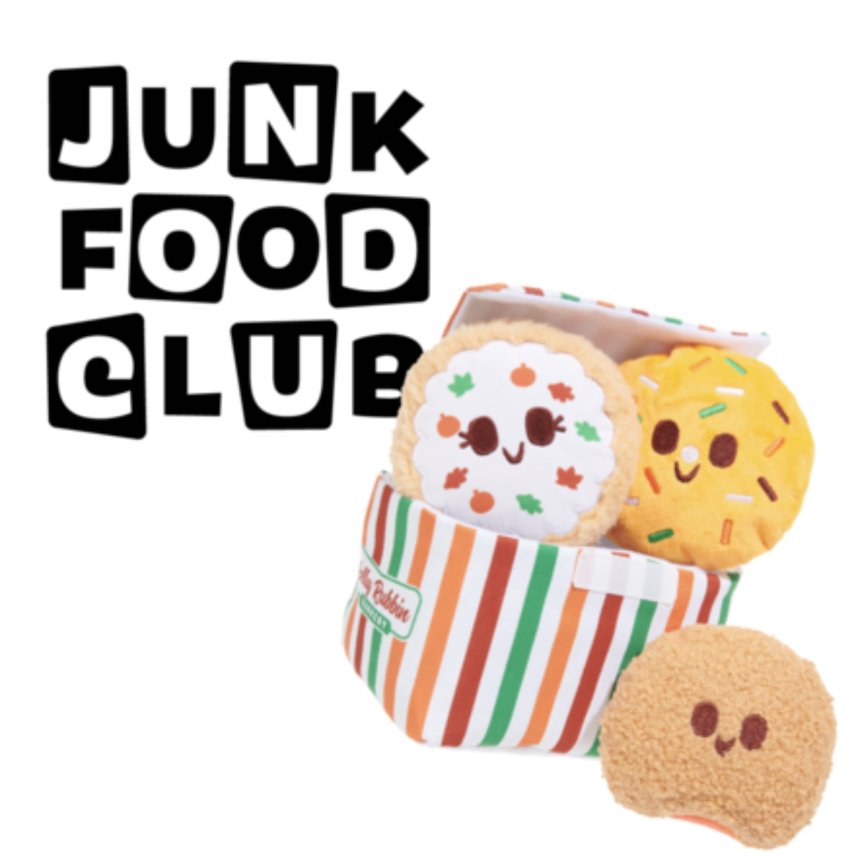 Dog Squeaky Plush Donut Toys with Crinkle & Treat Hiding