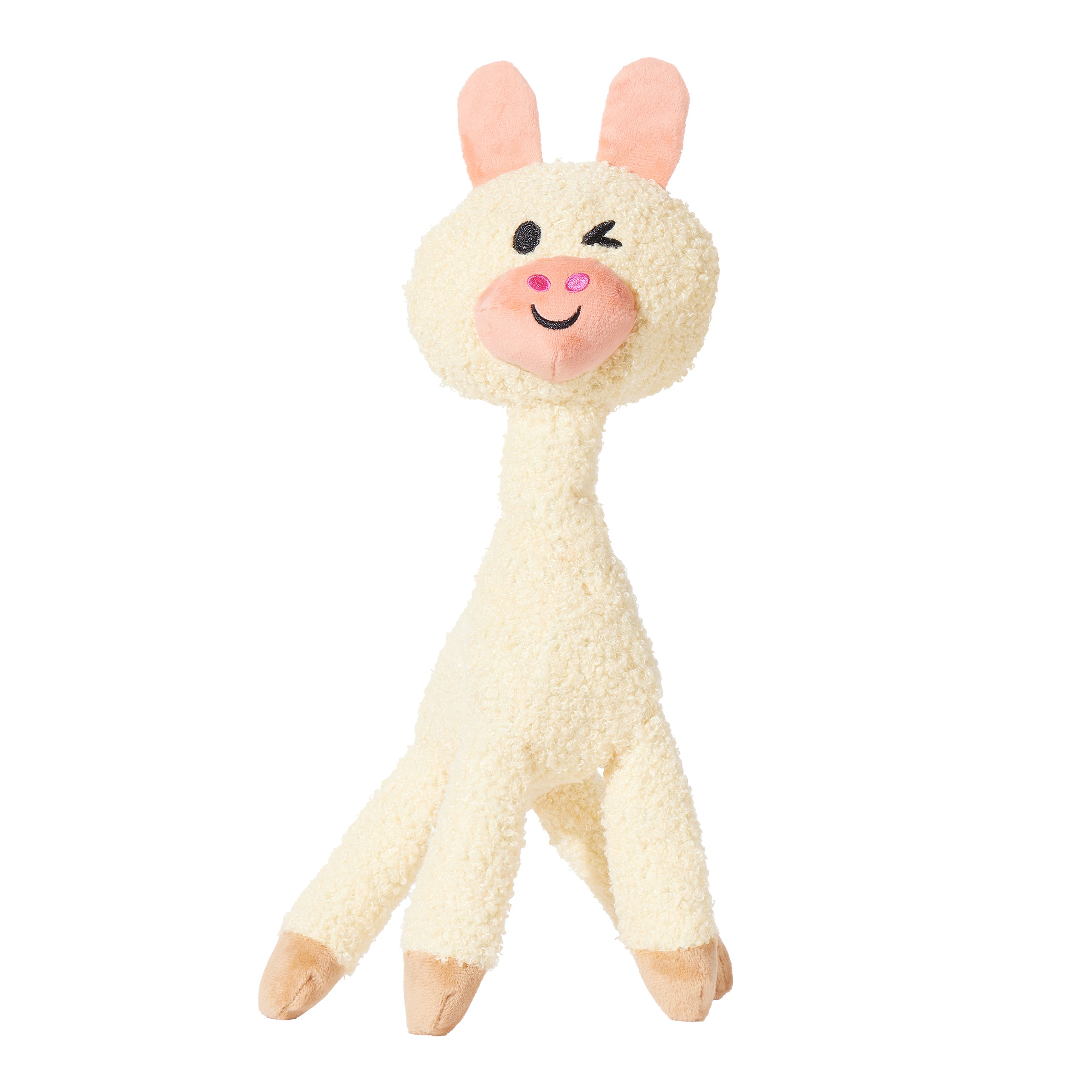 Big Al Paca Squeaky Crinkle Dog Toy with Sherpa Fluff