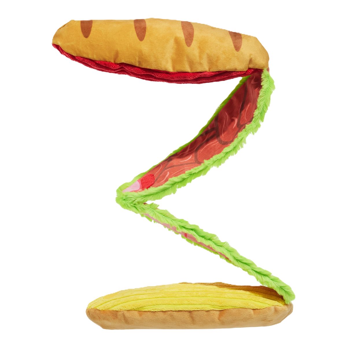 Big Bite Hoagie Dog Toy with Squeaker & Crinkle for Fetch & Tug