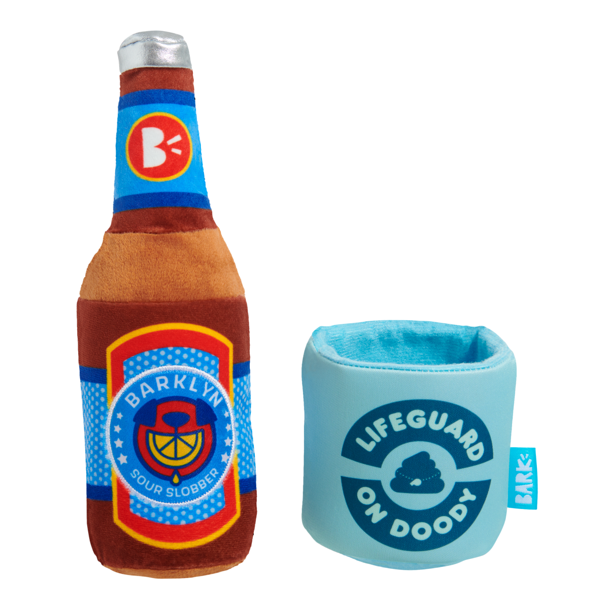 Boozy Doody Dog Toy with Squeaker & Crinkle Koozie for Treats