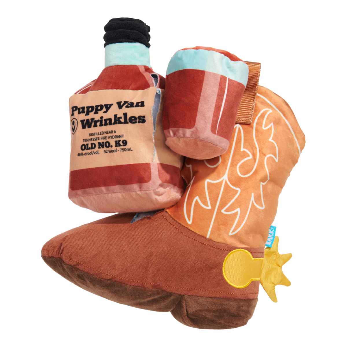 Bottoms Up Boot Dog Toy with Squeaker & Crinkle