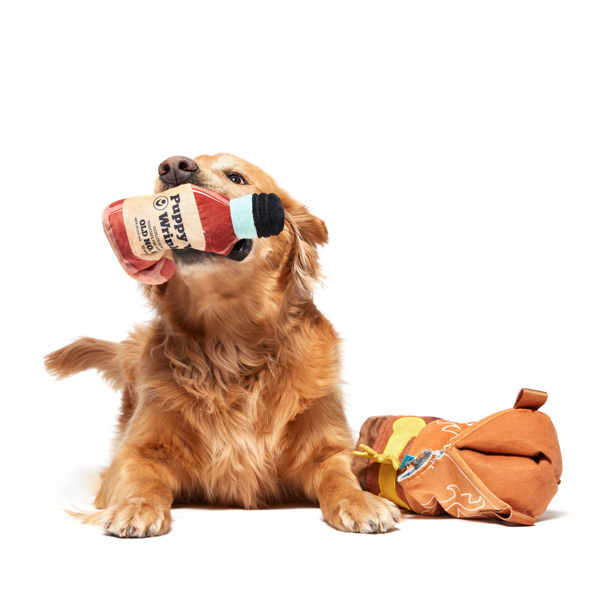 Bottoms Up Boot Dog Toy with Squeaker & Crinkle