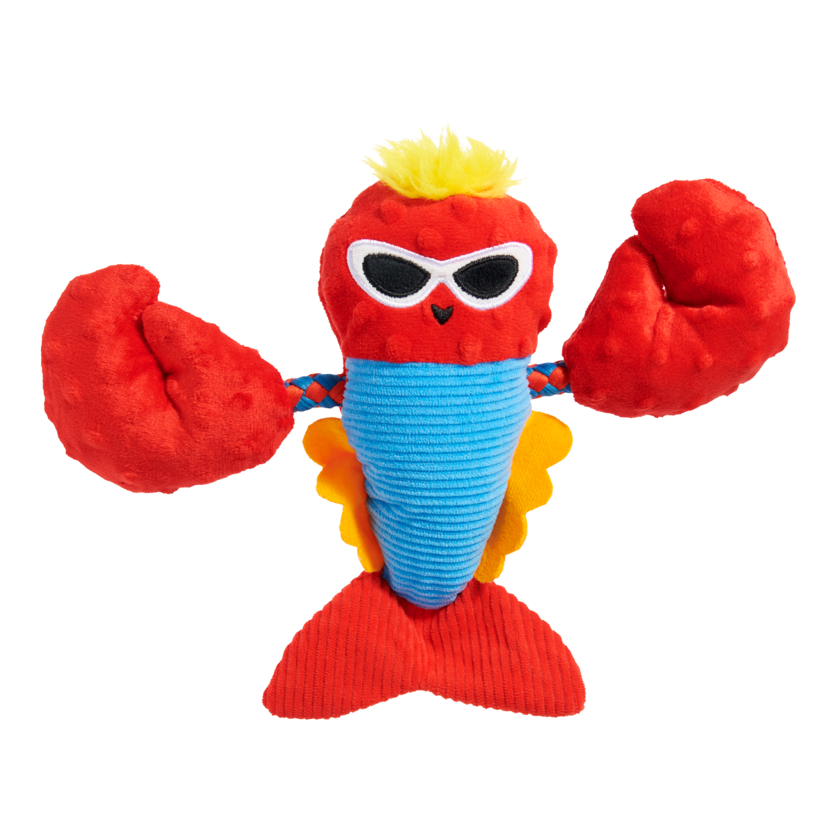 Brock Lobster Dog Toy with Squeaker & Crinkle