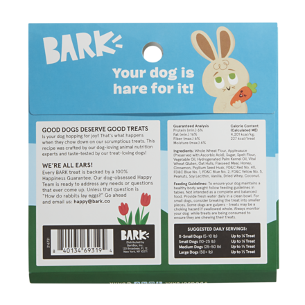 Organic Cottontail Cookie Dog Treats with Honey & Cinnamon