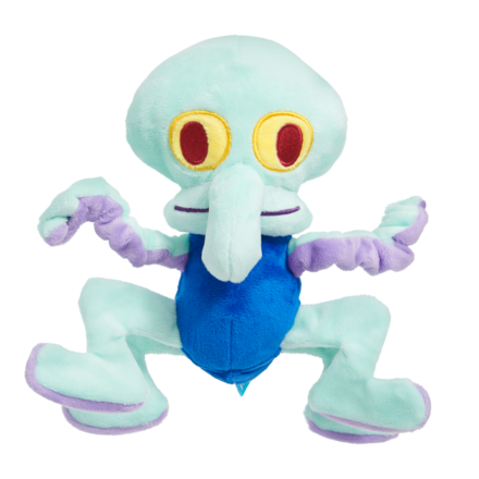 Squidward Plush Dog Toy with Squeaker & Bungee Arms
