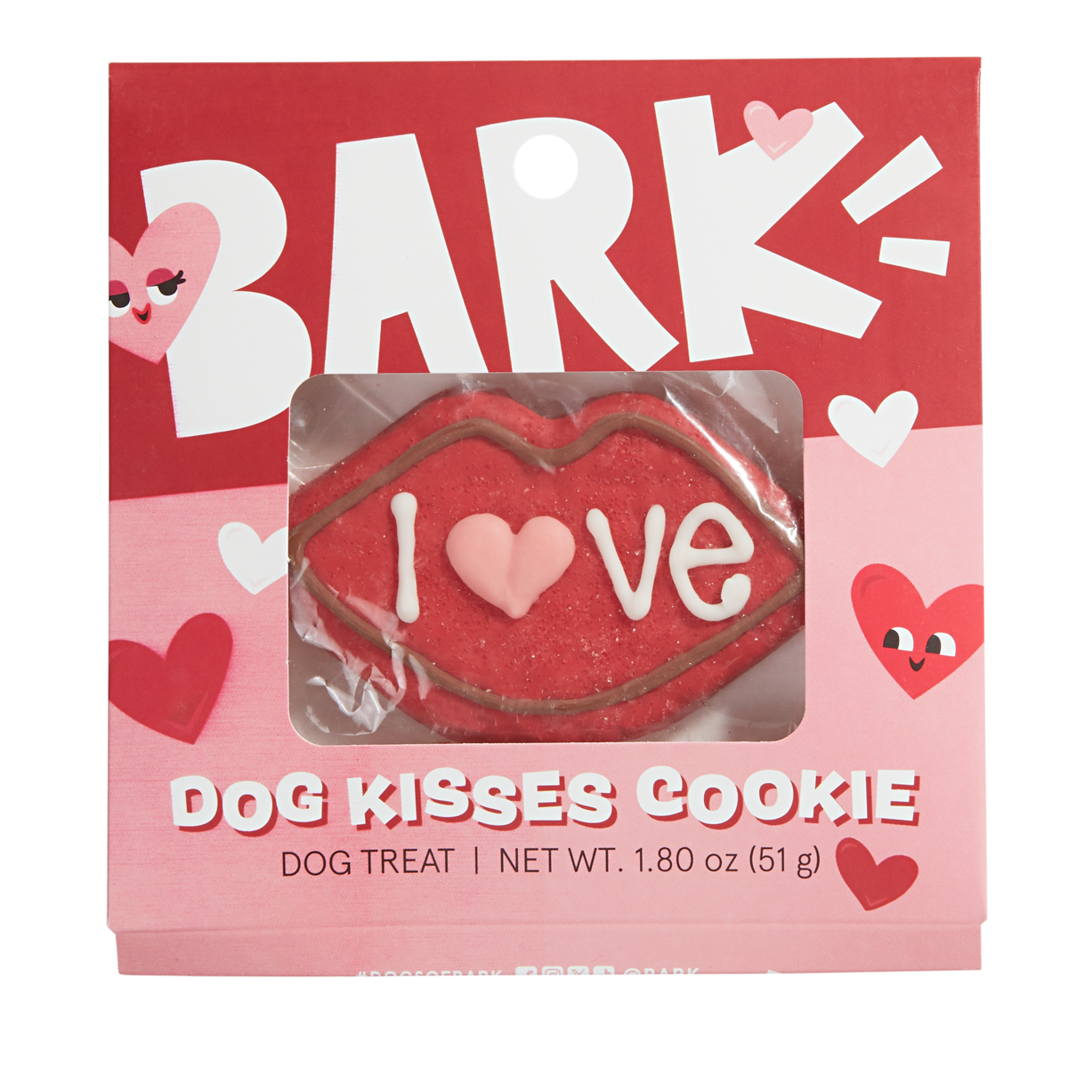 Healthy Dog Treats Cookie with Kisses Shape - Natural Ingredients for Small & Large Dogs