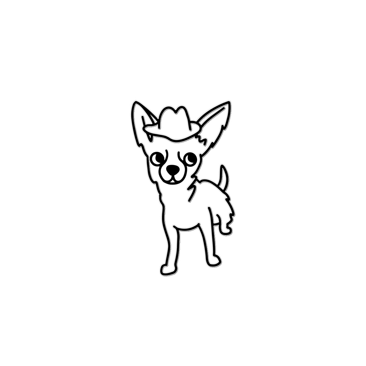 Dog Temporary Tattoo with Hat Design - Realistic & Long-Lasting
