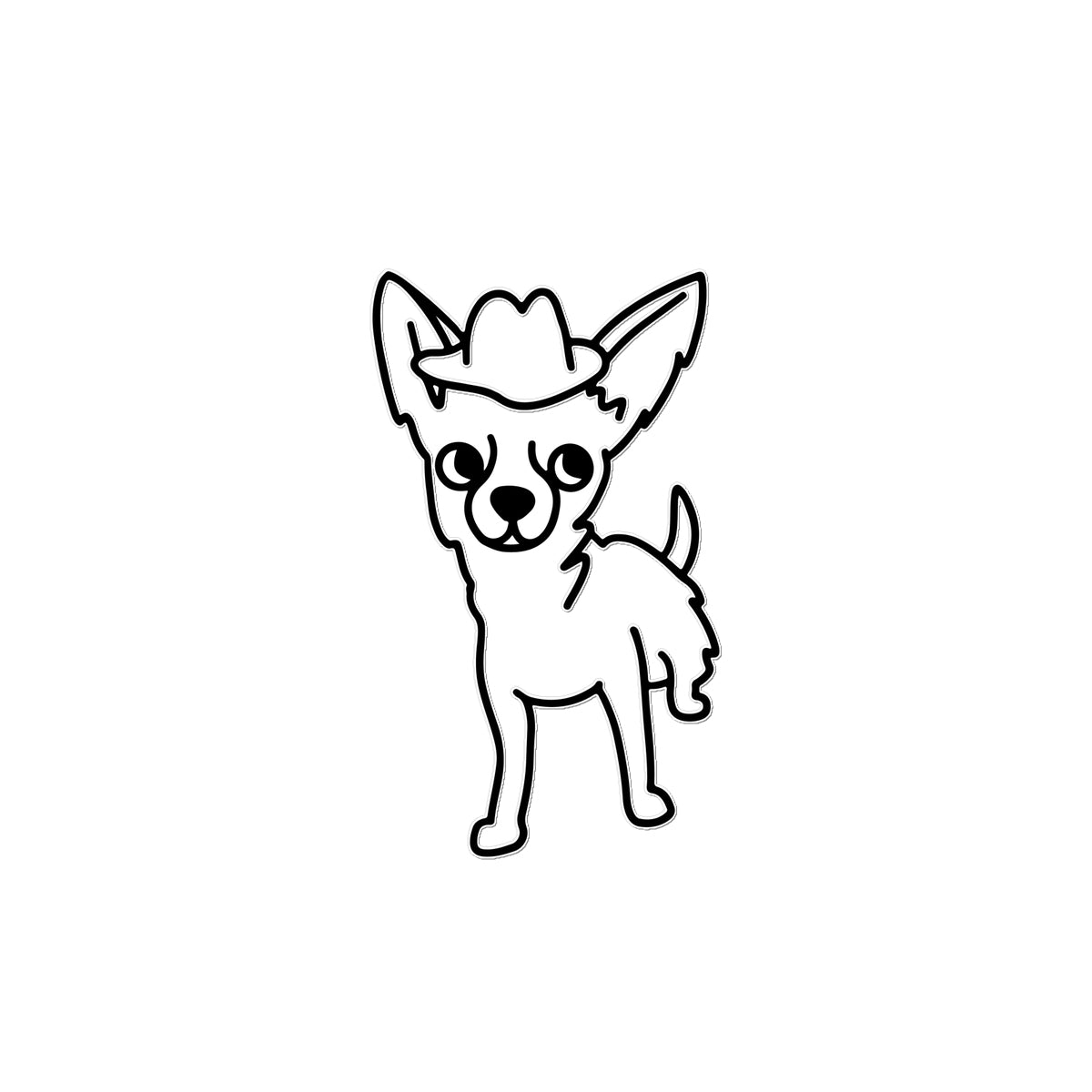 Dog Temporary Tattoo with Hat Design - Realistic & Long-Lasting