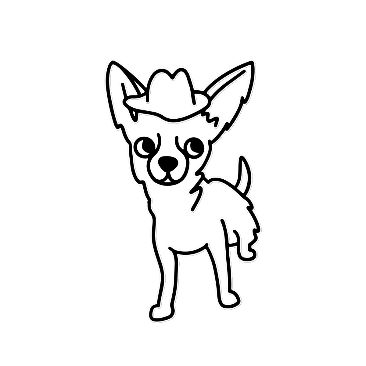 Dog Temporary Tattoo with Hat Design - Realistic & Long-Lasting