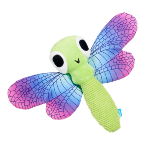 Dragonfly Dog Toy with Squeaker & Crinkle for Fetch Play