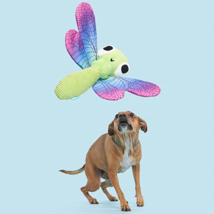 Dragonfly Dog Toy with Squeaker & Crinkle for Fetch Play