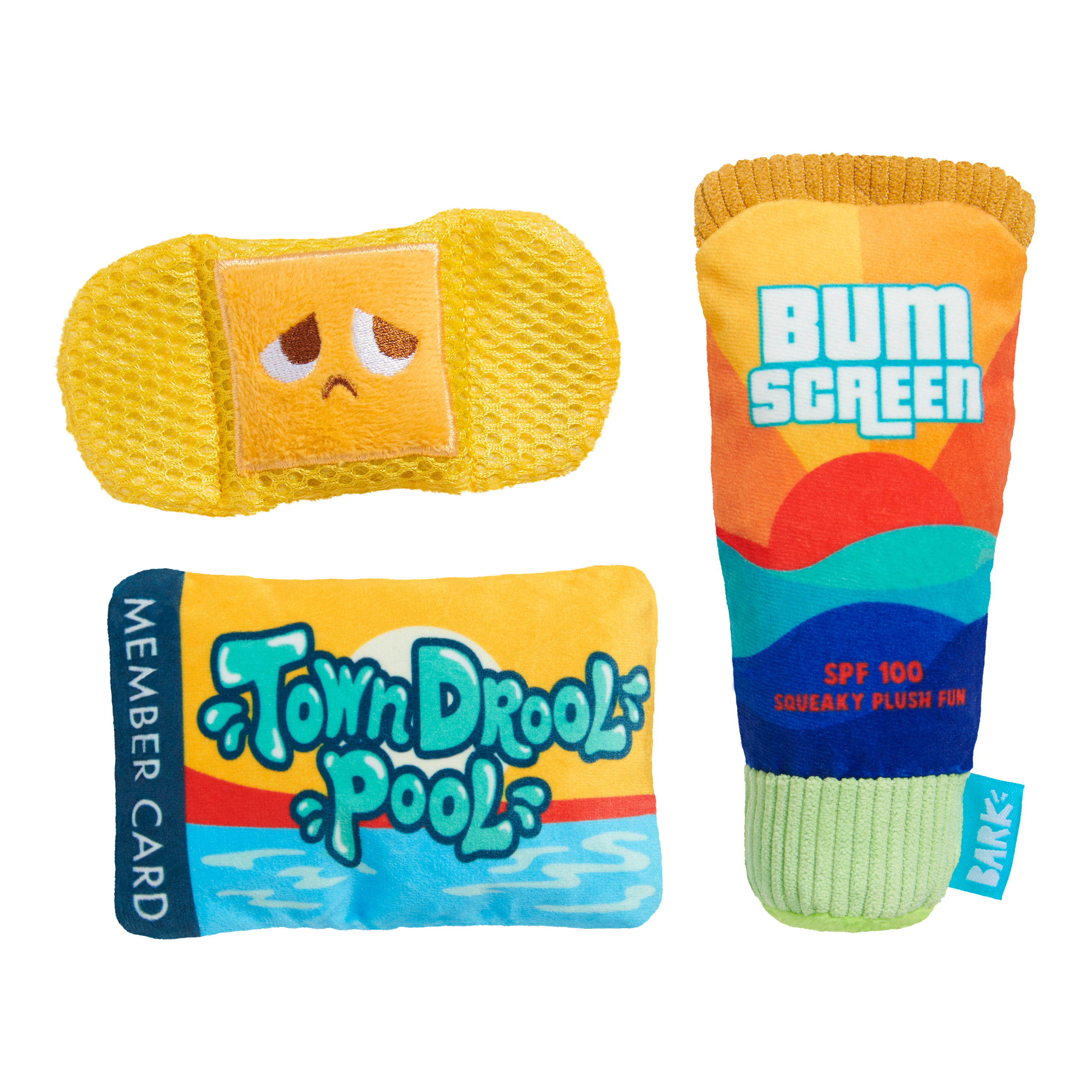Drool Pool Dog Toy with 3 Squeakers & Crinkle for Fetch Play