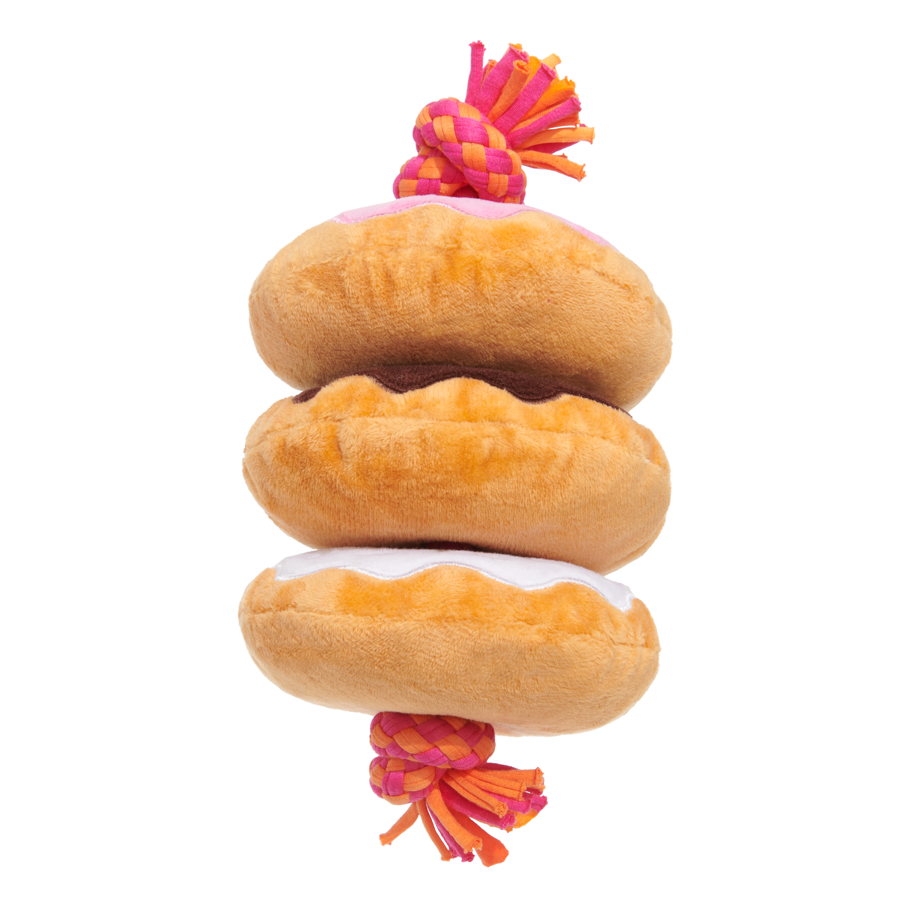 Dunkin' Donuts Squeaky Dog Rope Toy with 3 Squeakers