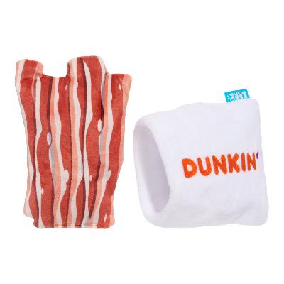 Dunkin' Bacon Dog Toy with Squeakers & Crinkle for Play