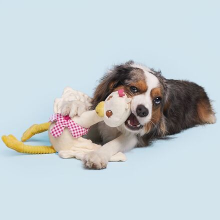 Farmer's Barket Extra Large Gingham Goose Dog Toy with Squeaker