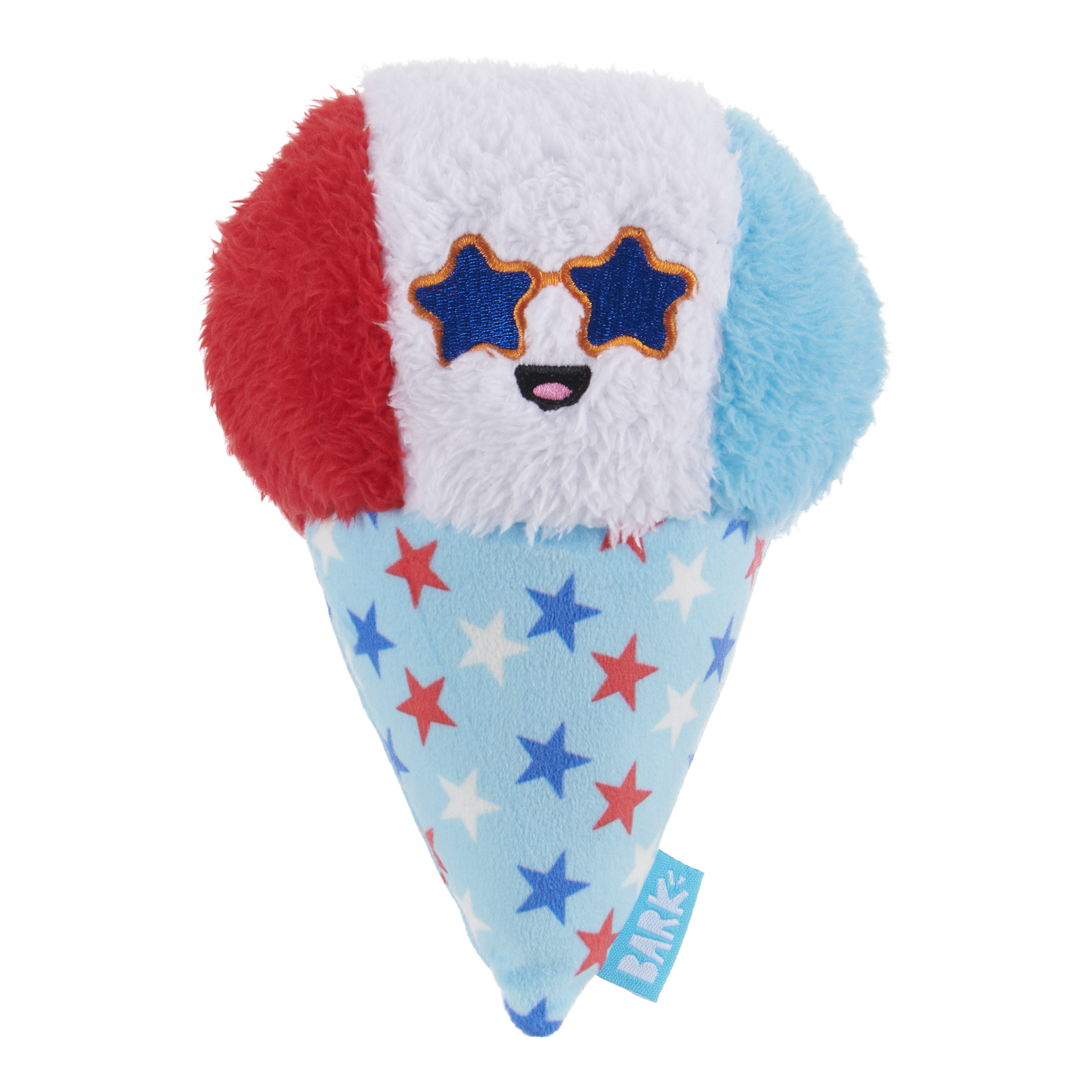 Liberty Cone Dog Toy with Squeaker & Super Soft Fuzz
