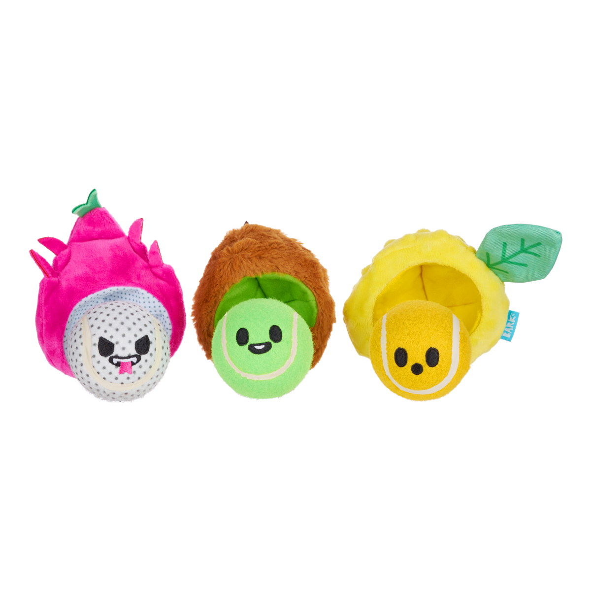 Squeaky Tennis Ball Dog Toys - Fruity Cutie Tropical Trio for Fetch