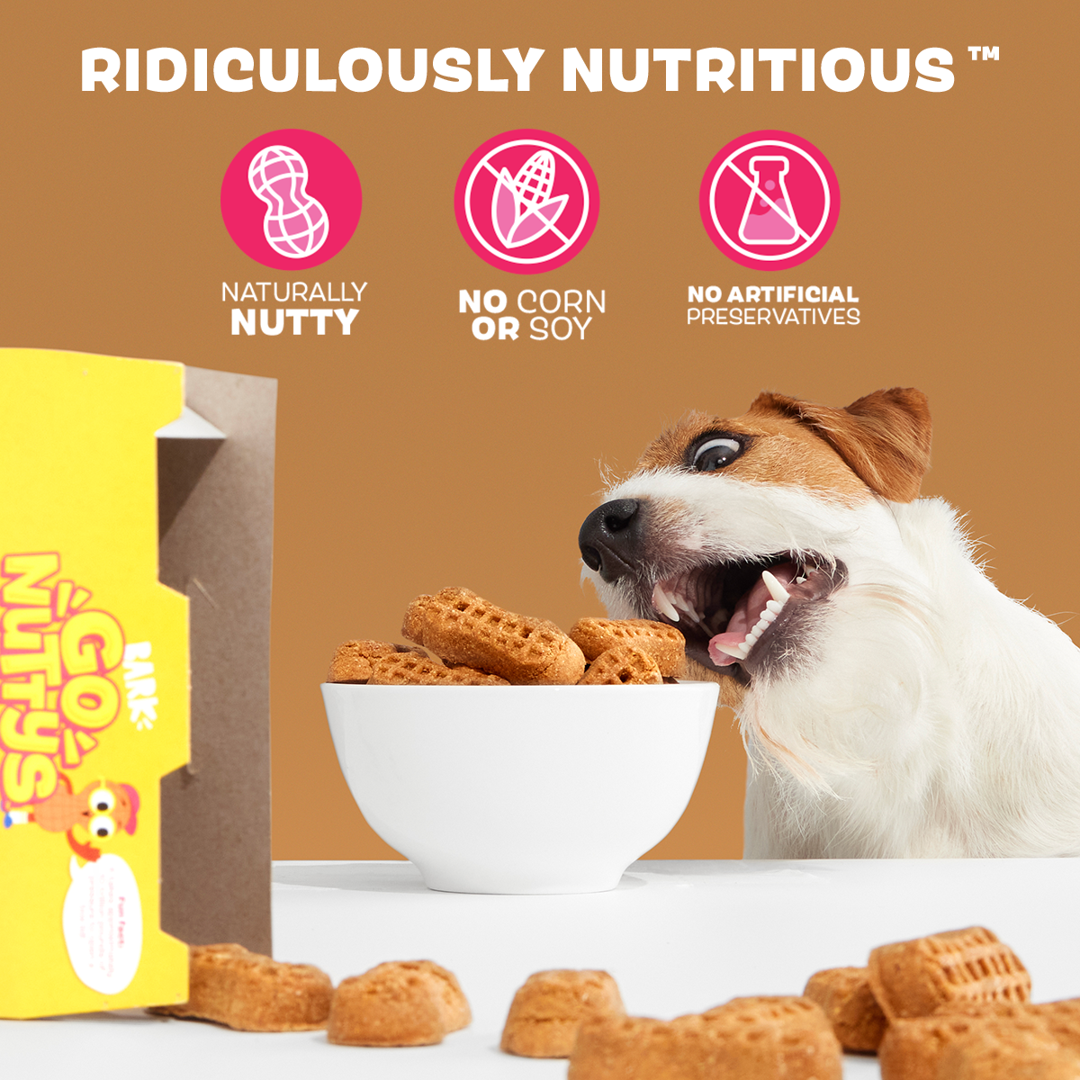 Go Nutty's Honey Peanut Soft Baked Dog Treats - Wholesome & Nutritious