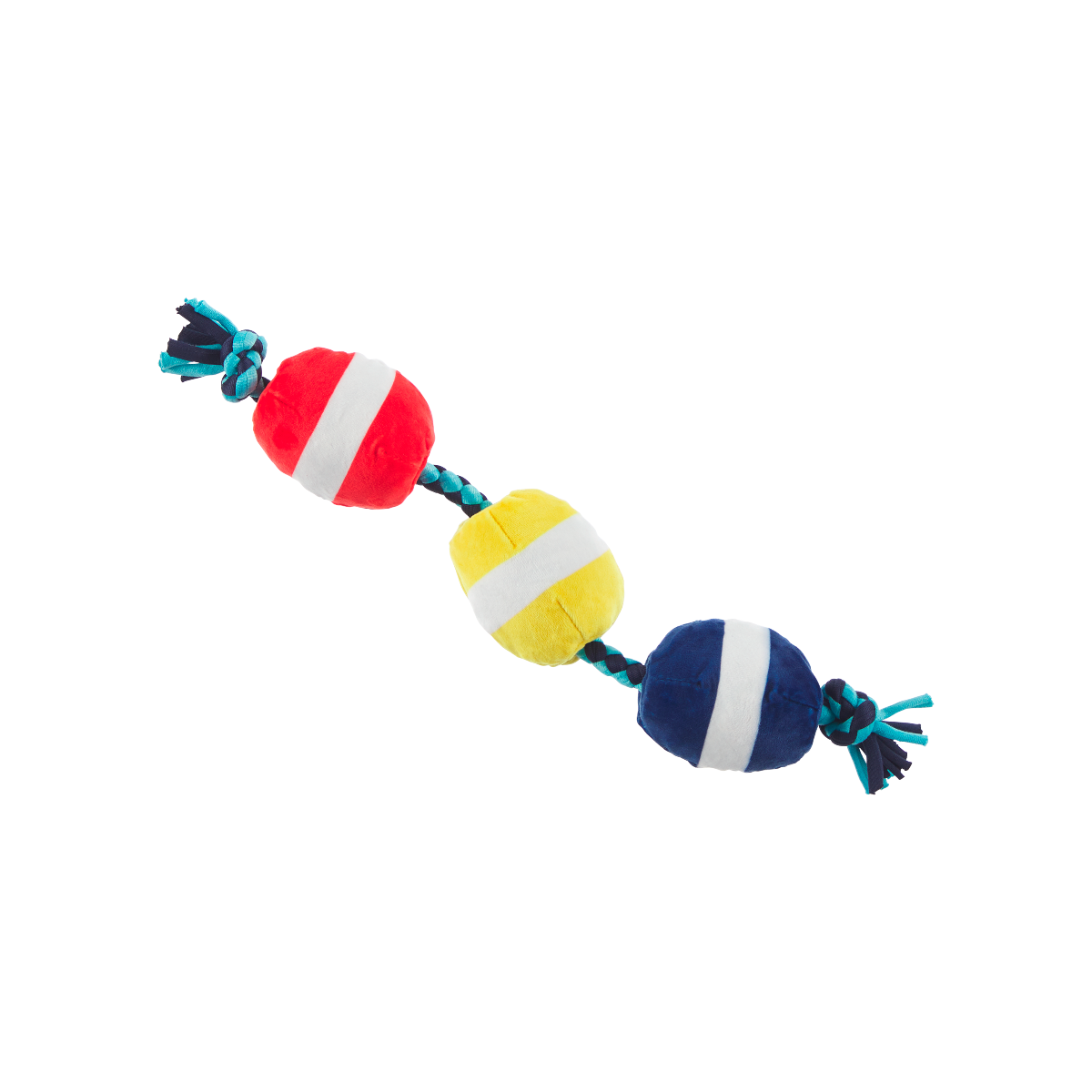 Squeaky Dog Toy with Rope - Good Buoys Plush Buoy for Fetch & Tug