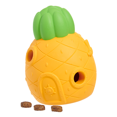 Natural Rubber Pineapple Dog Toy with Treat Dispenser & Wacky Bounce