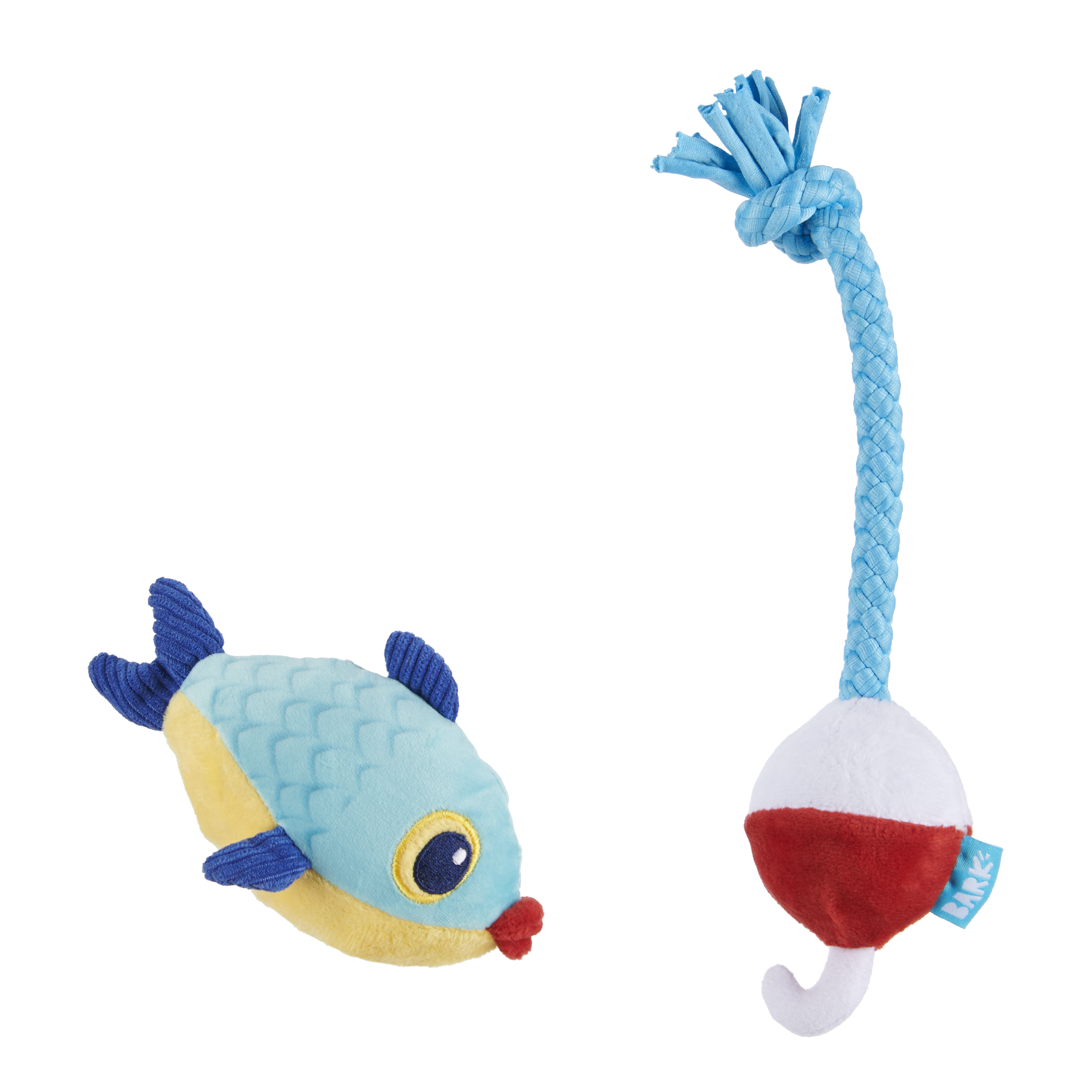 Squeaky Dog Toy with Rope and Crinkle - Hook Line and Squeaker
