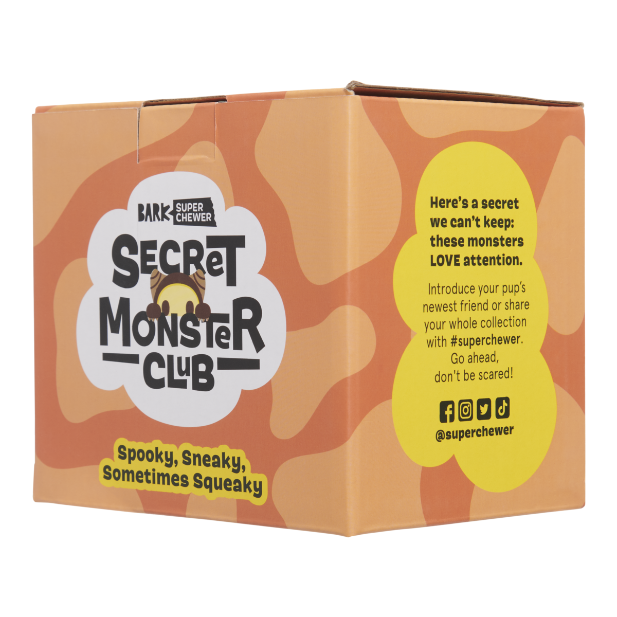 Lerf Secret Monster Club Dog Toy – Plush Wrapped Rubber Chew for Super Chewers