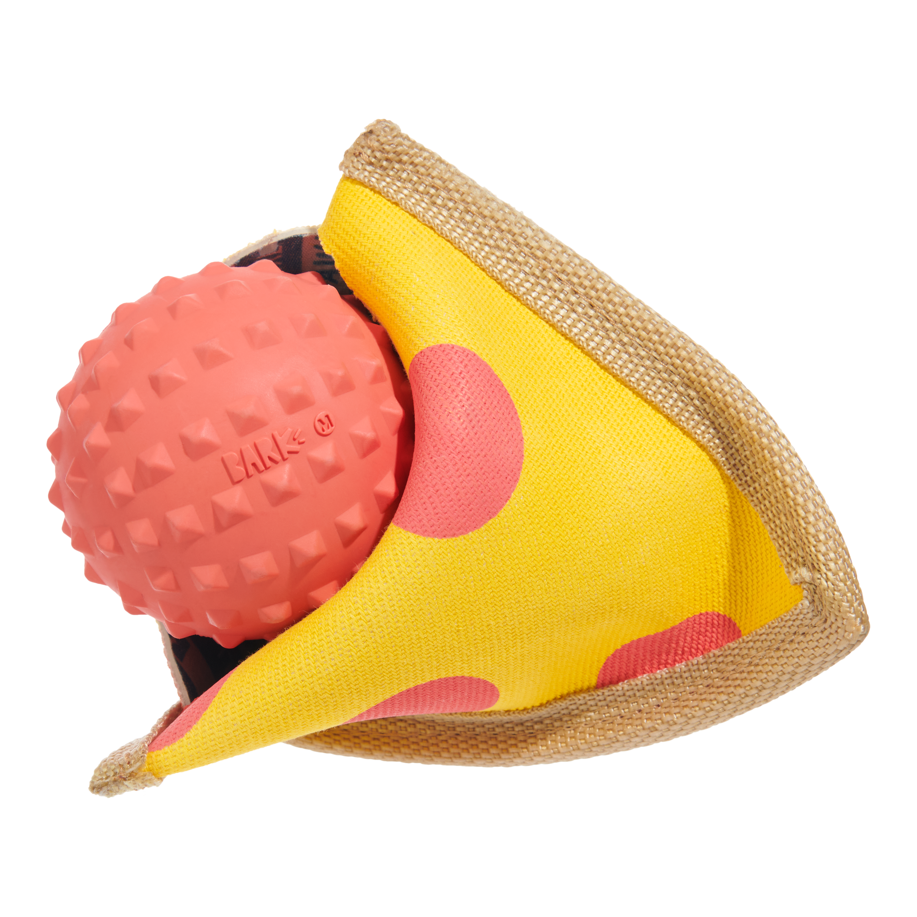 Lil Squeaker's Pizza Dog Toy with Spiky Ball Inside – Durable & Fun