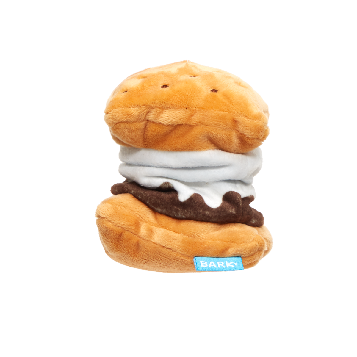 Plush S'mores Dog Toy with Squeaker & Crinkle for Tug Play