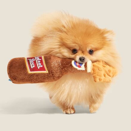 Root Beer Dog Toy - Old Fashioned Sploot Beer with Squeaker & Crinkle