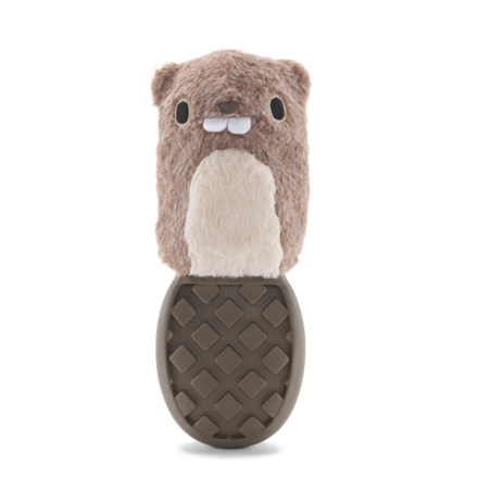 P.B. Beaver Dog Toy with Peanut Butter Tail for Chewers