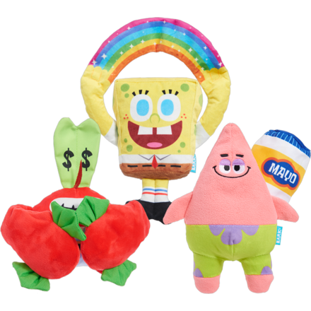 SpongeBob Dog Toys Bundle - Plush Squeaky Pet Toys for Dogs
