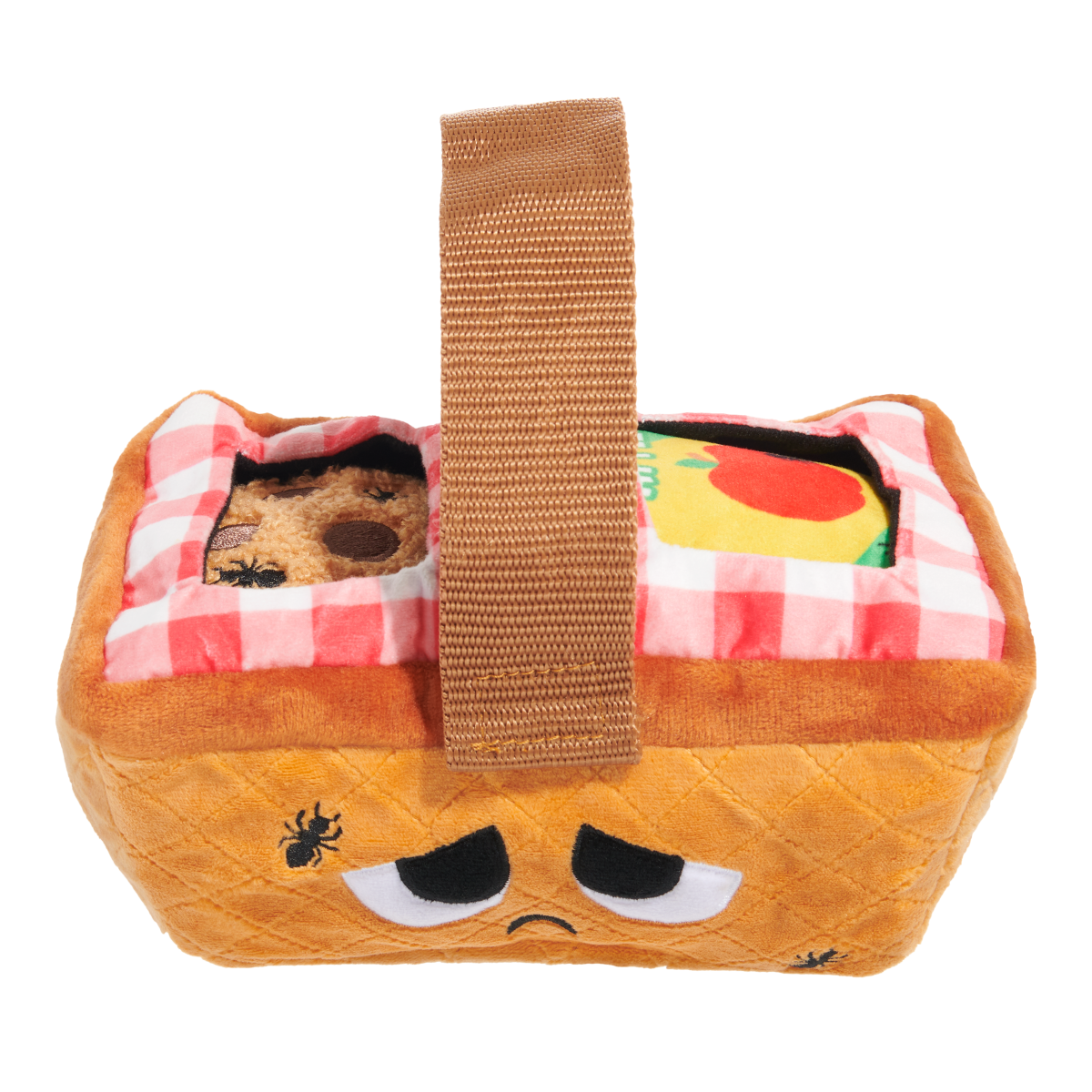 Squeaky Dog Picnic Toy with Treat Basket & Crinkle Sounds