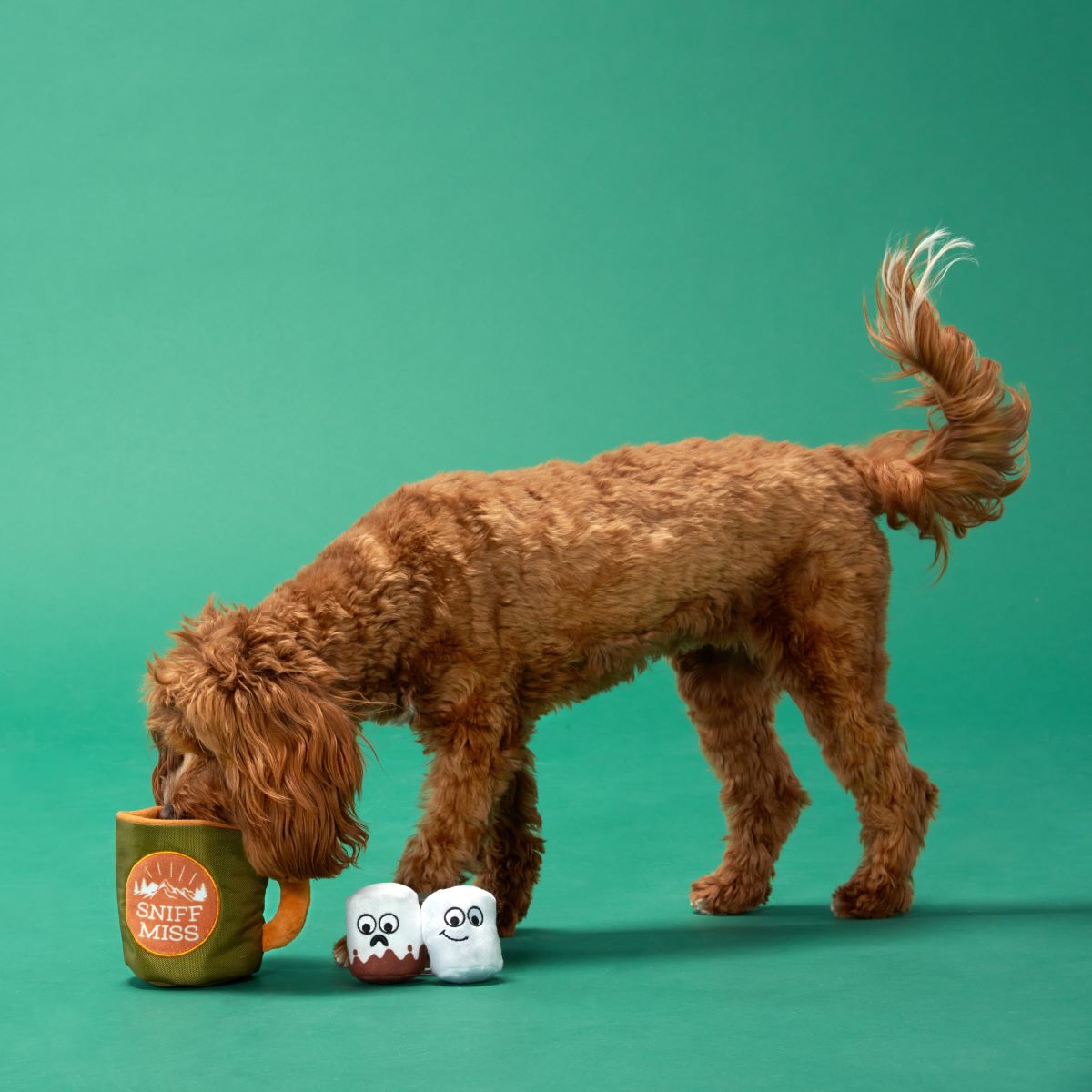 Squeaky Dog Toy Mug with Crinkle & Treat Hiding Feature