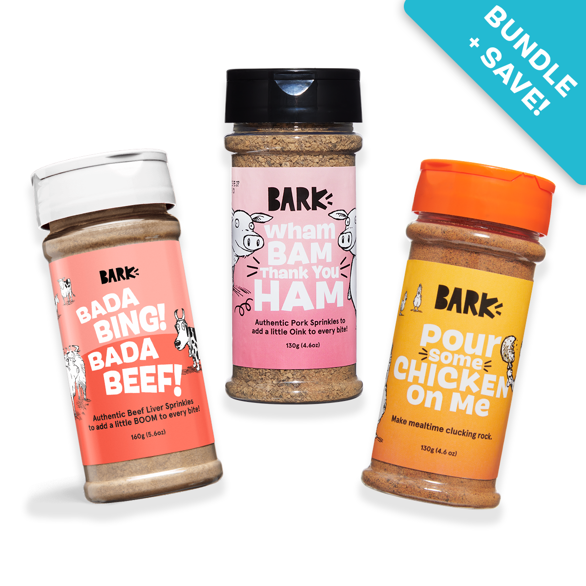 Natural Dog Food Topper Trio - Beef, Pork & Chicken Liver Sprinkle