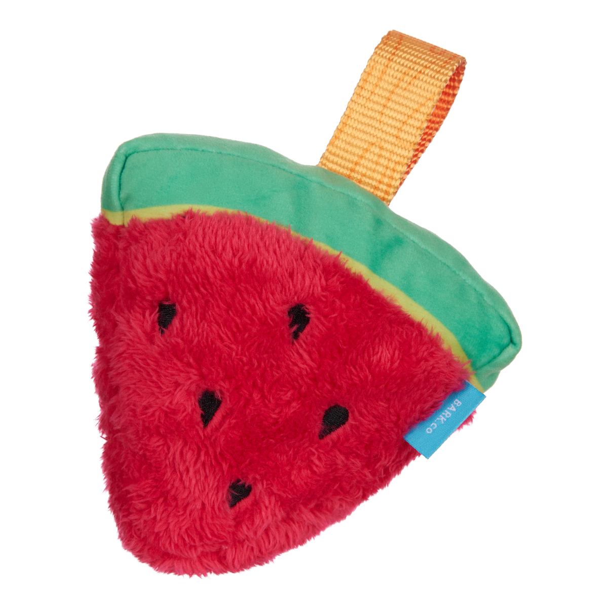 Squeaky Watermelon Dog Toy with Crinkle & Tug Strap
