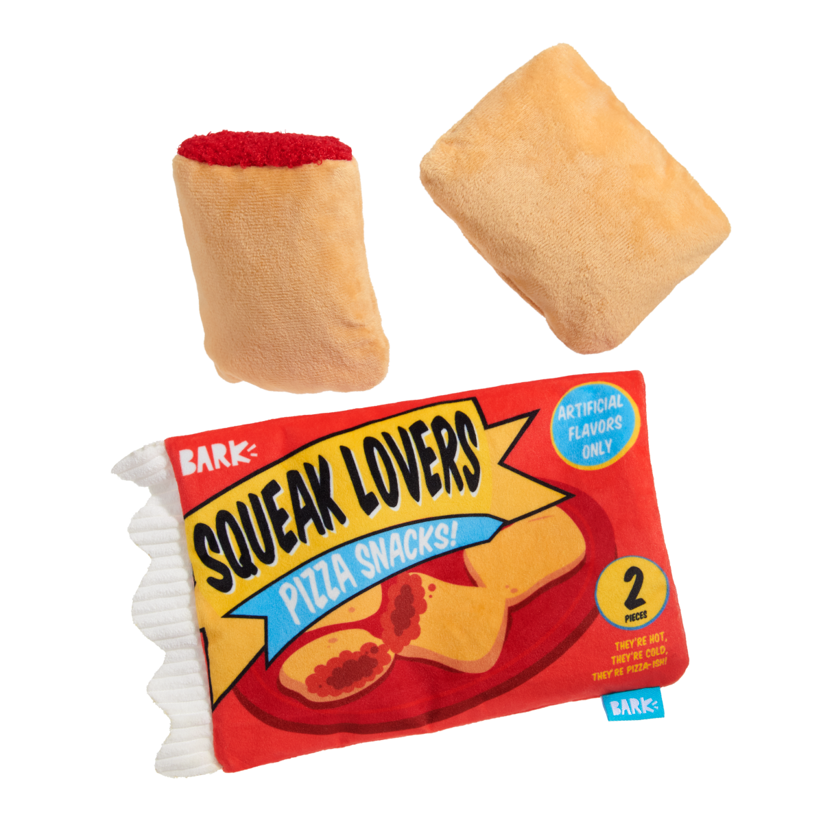 Squeaky Pizza Dog Toy with Crinkle Bag & Treat Hiding