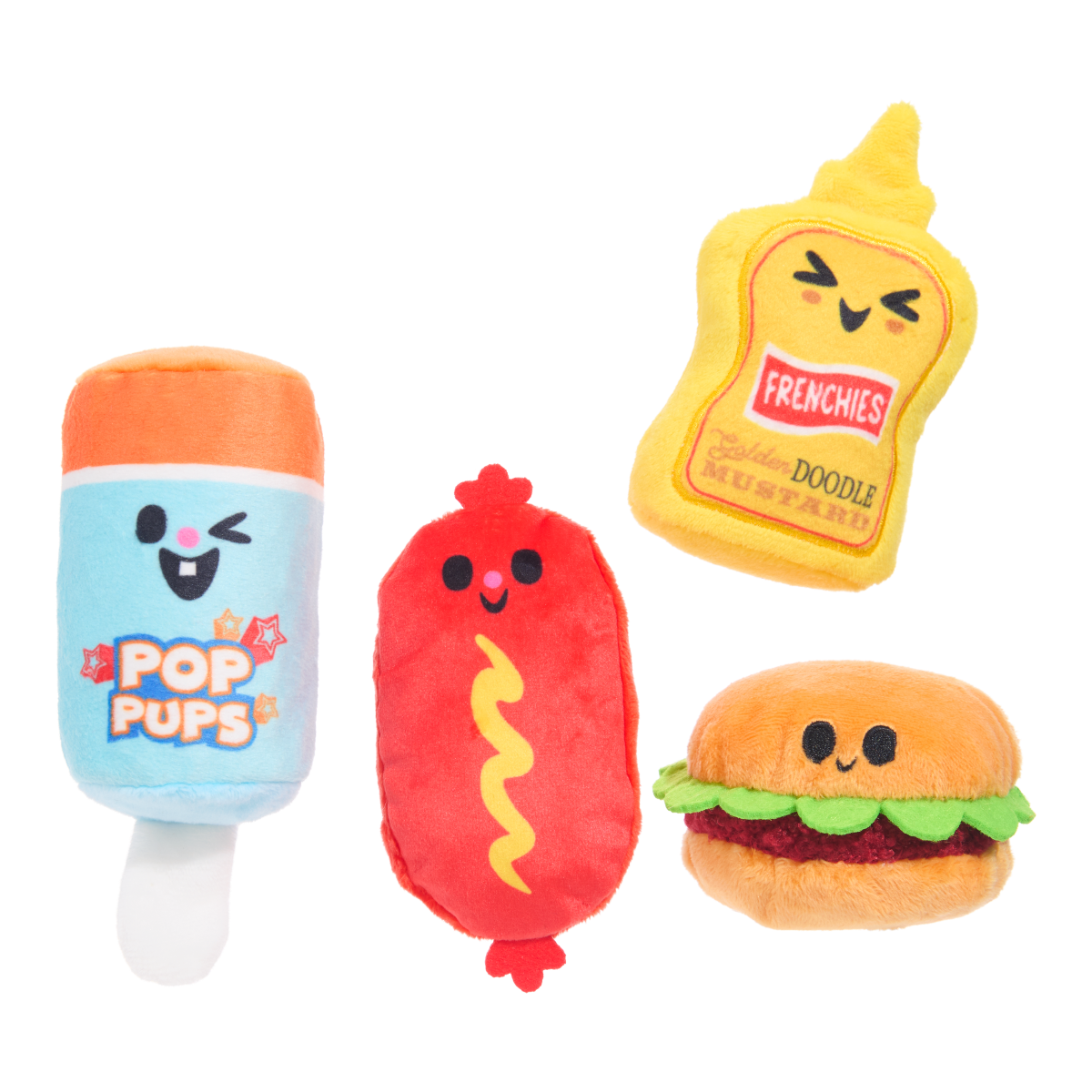 Squeaky Dog Toy Set - Bark-B-Q Bunch with Crinkle & 4 Squeakers
