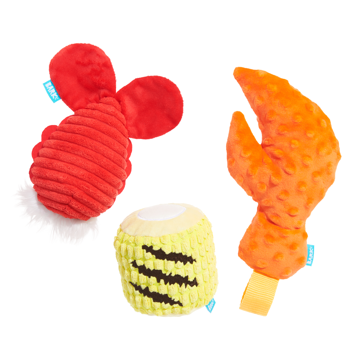 Maine Event Dog Toy Trio with Squeakers & Tug Strap