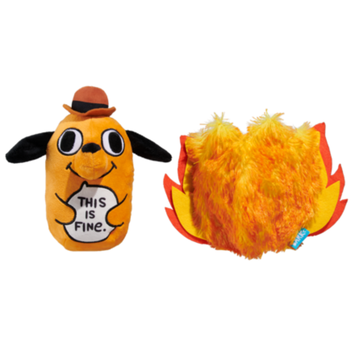 "This Is Fine" Plush Dog Toy by KC Green – Crinkle & Squeaker Fun