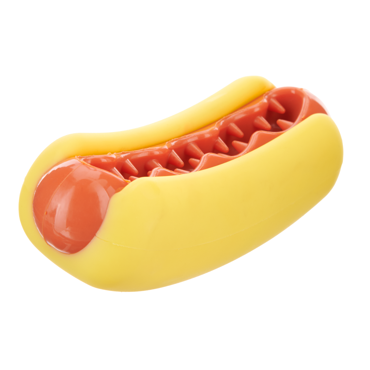 Bacon-Scented Hot Dog Dog Toy for Treat Hiding & Dental Cleaning