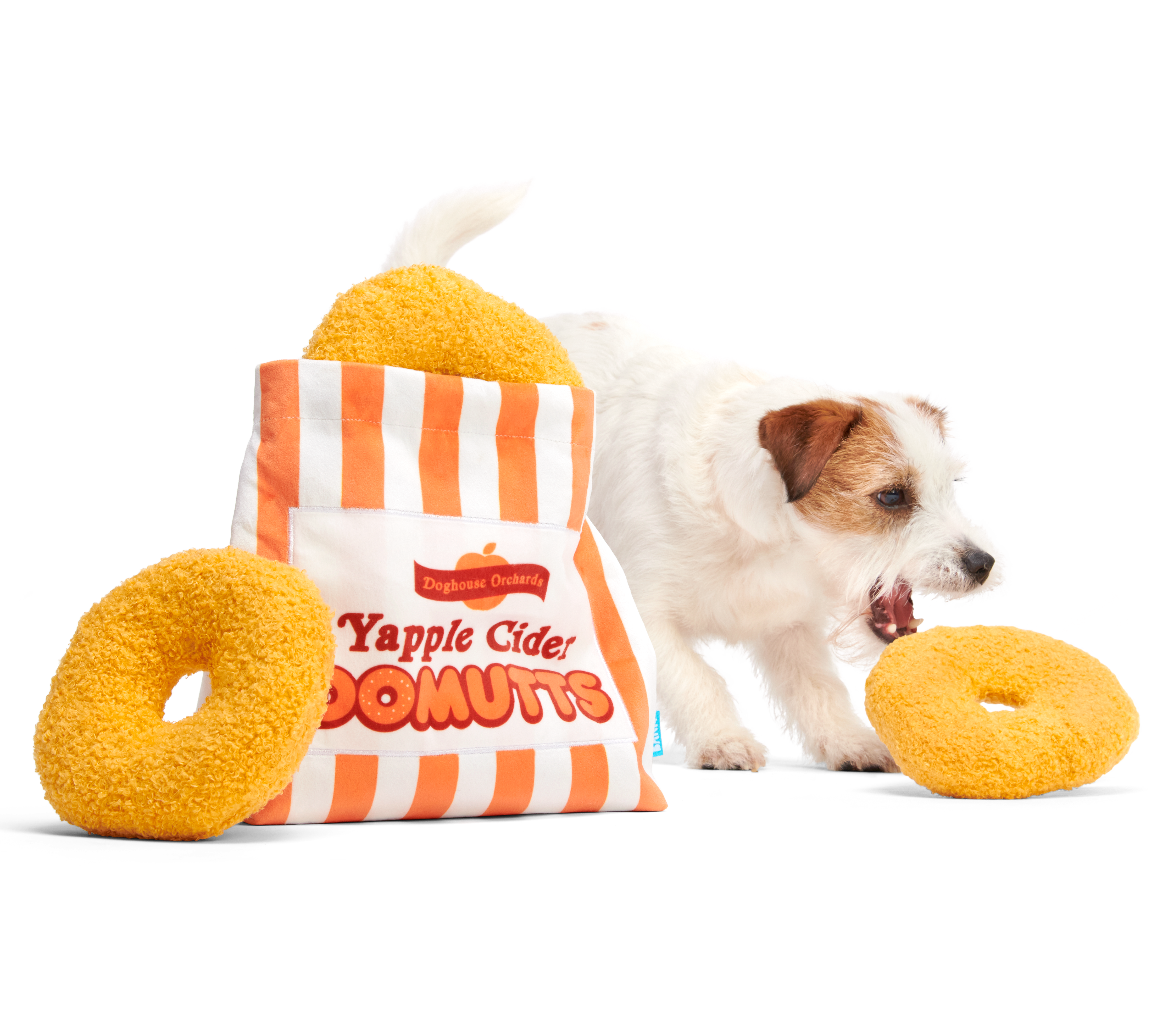 Yapple Cider Donut Dog Toys with Squeakers & Crinkle – XL