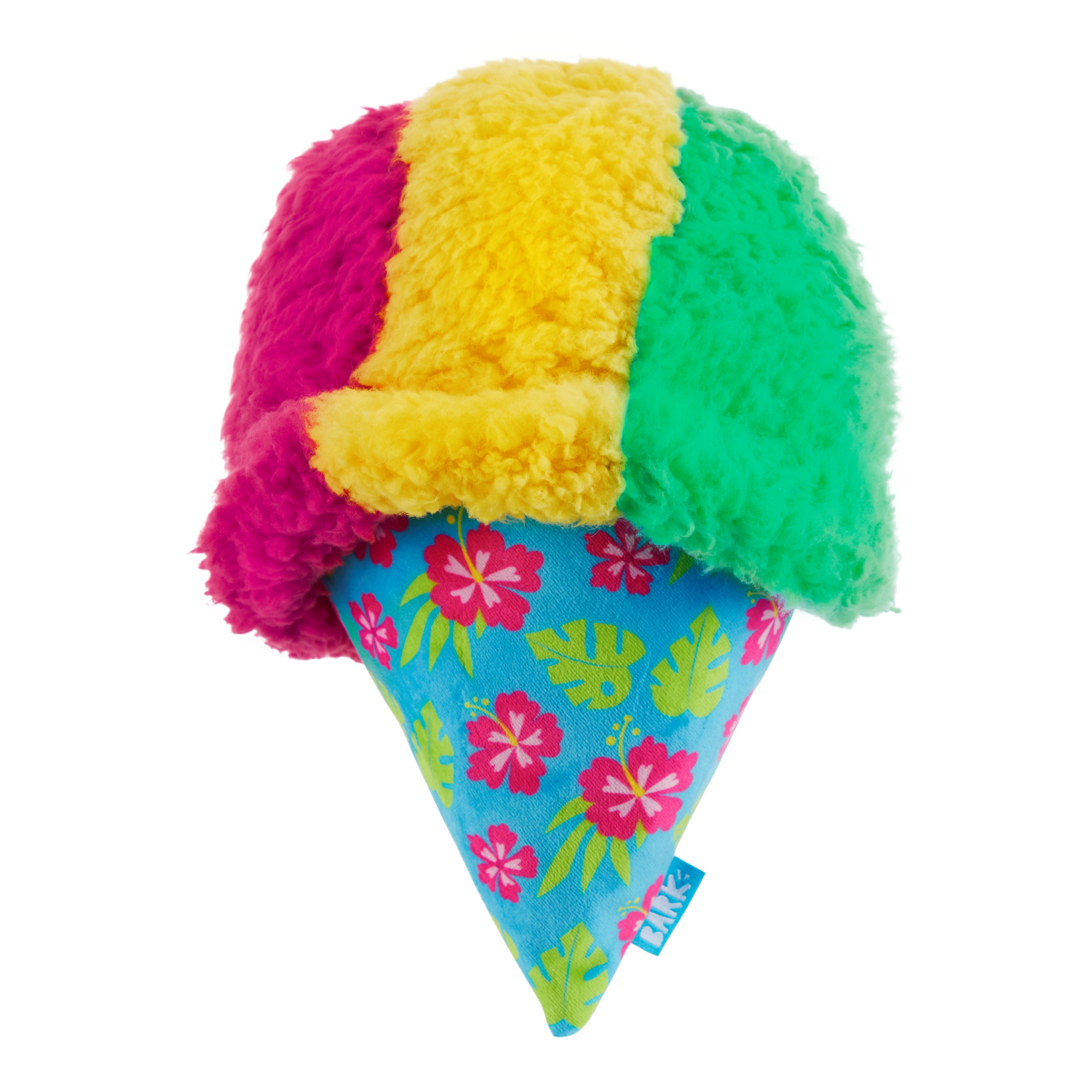 Hawaii Unleashed A-Sno-Ha Cone Dog Toy with Squeaker & Fluff