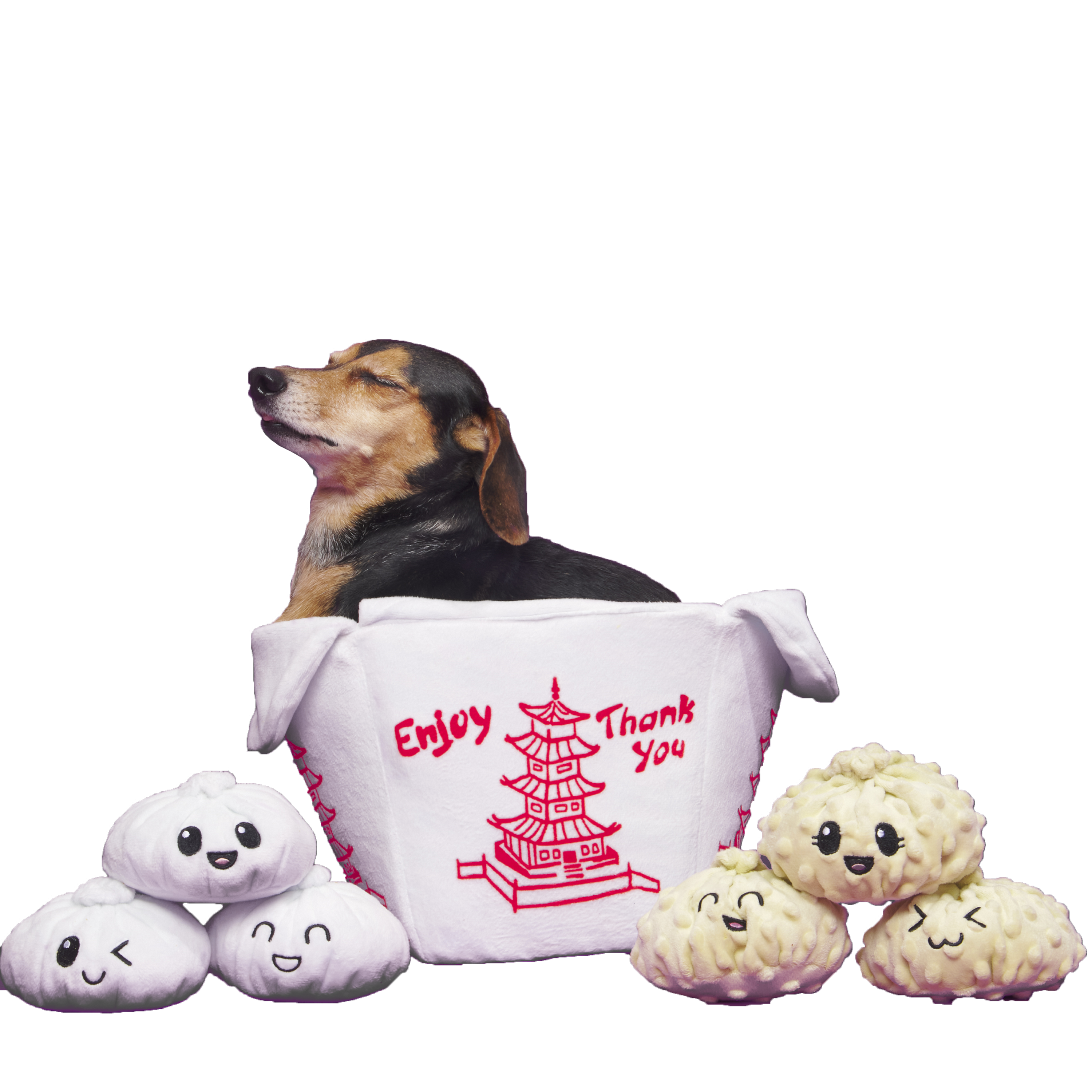Andi's Plush Dumpling Dog Toy with Squeaker & Crinkle
