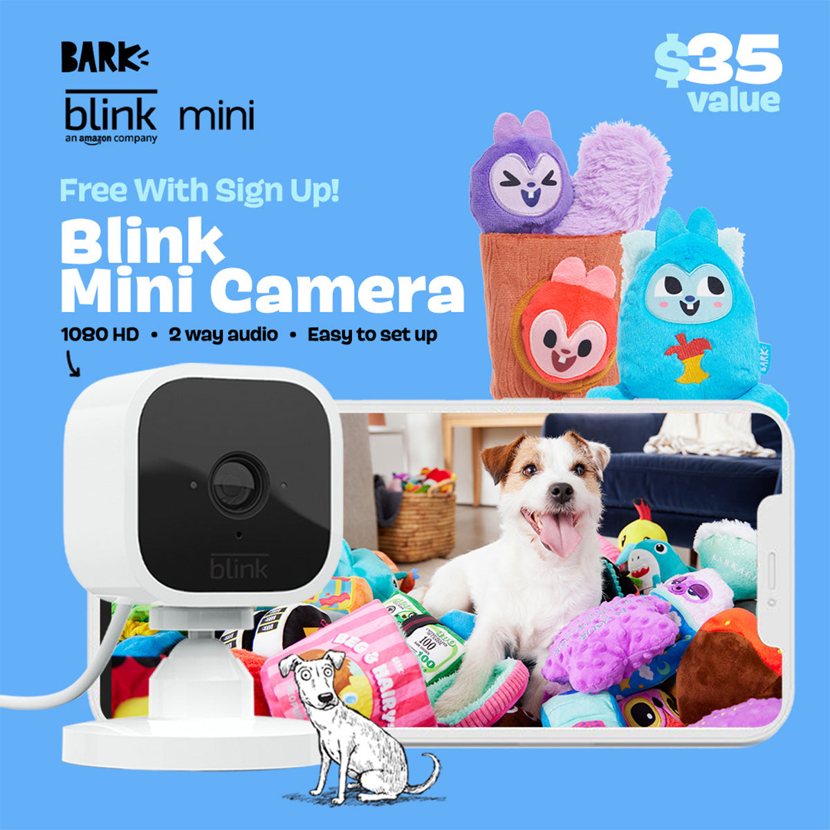 BarkBox 12-Month Dog Subscription with Free Blink Camera